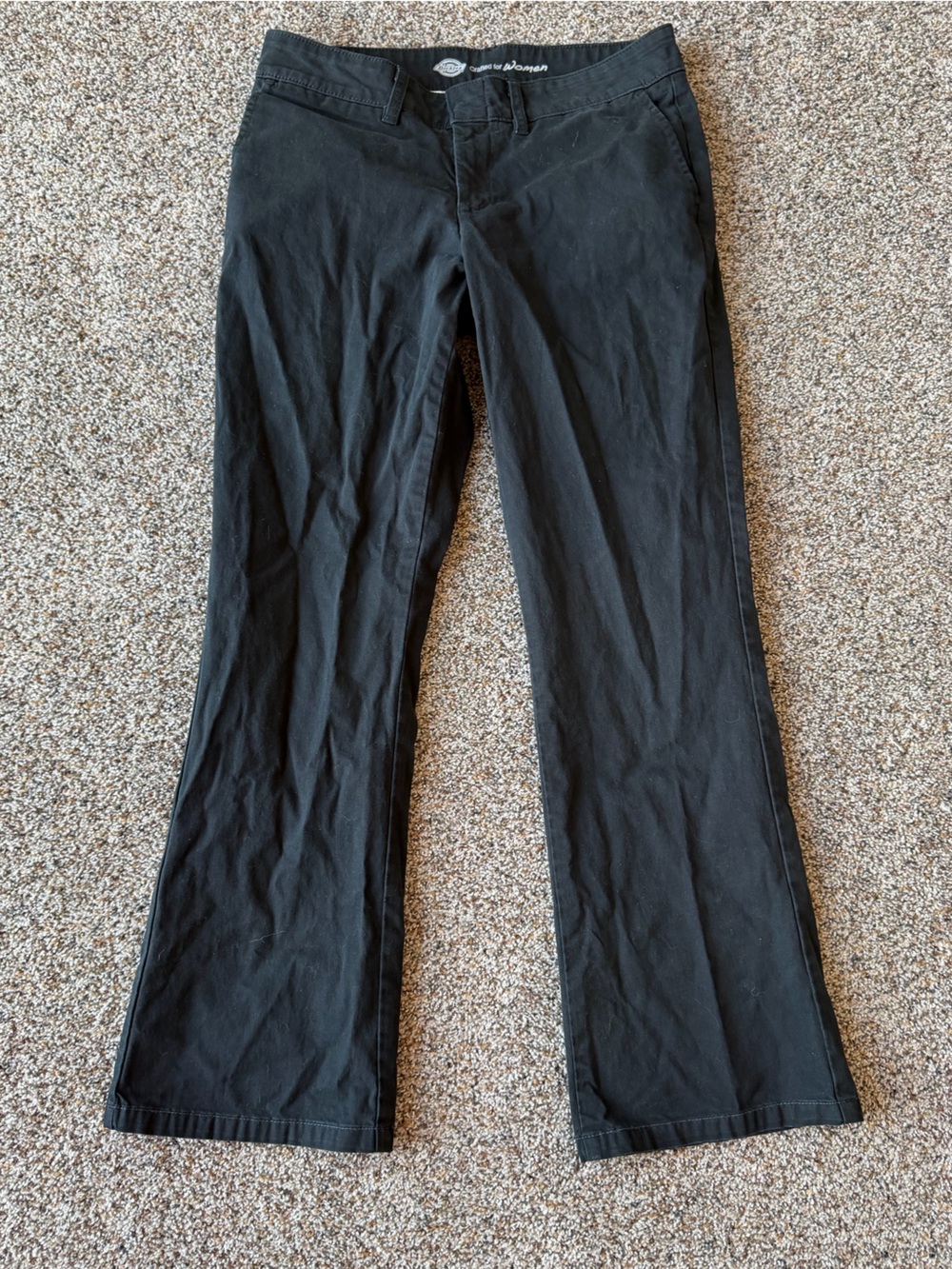 Dickies Women's 4R Black Slim Fit Bootcut Stretch Work Pants FP121 Y2K